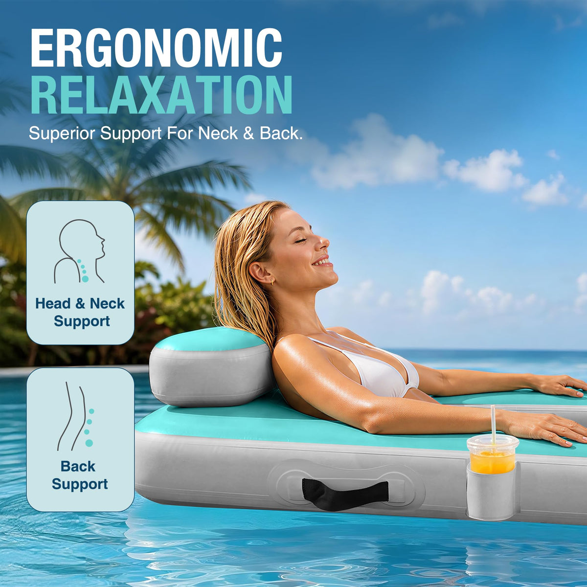Inflatable Floating Chair with Cup Holder E523