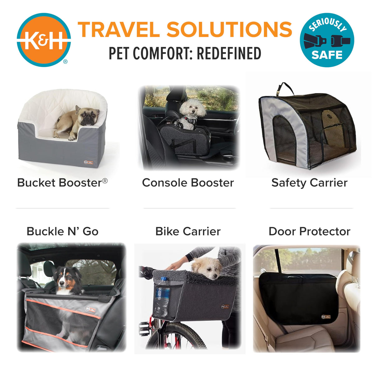 Dog Car Seat, Medium, Gray/Black A603770
