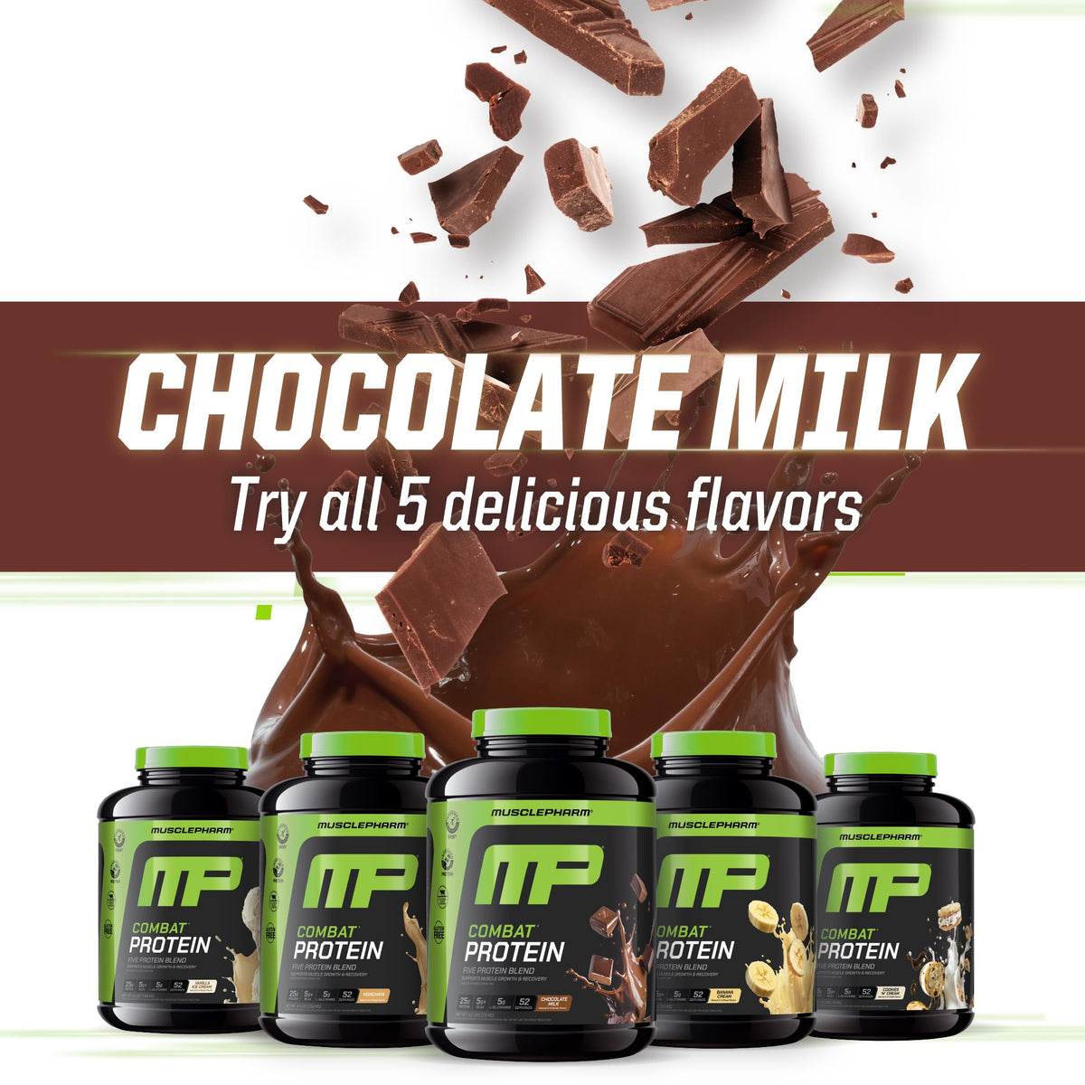 Chocolate Milk Flavor 5 Protein Sources Gluten Free Protein Powder 4.2 lb L7099