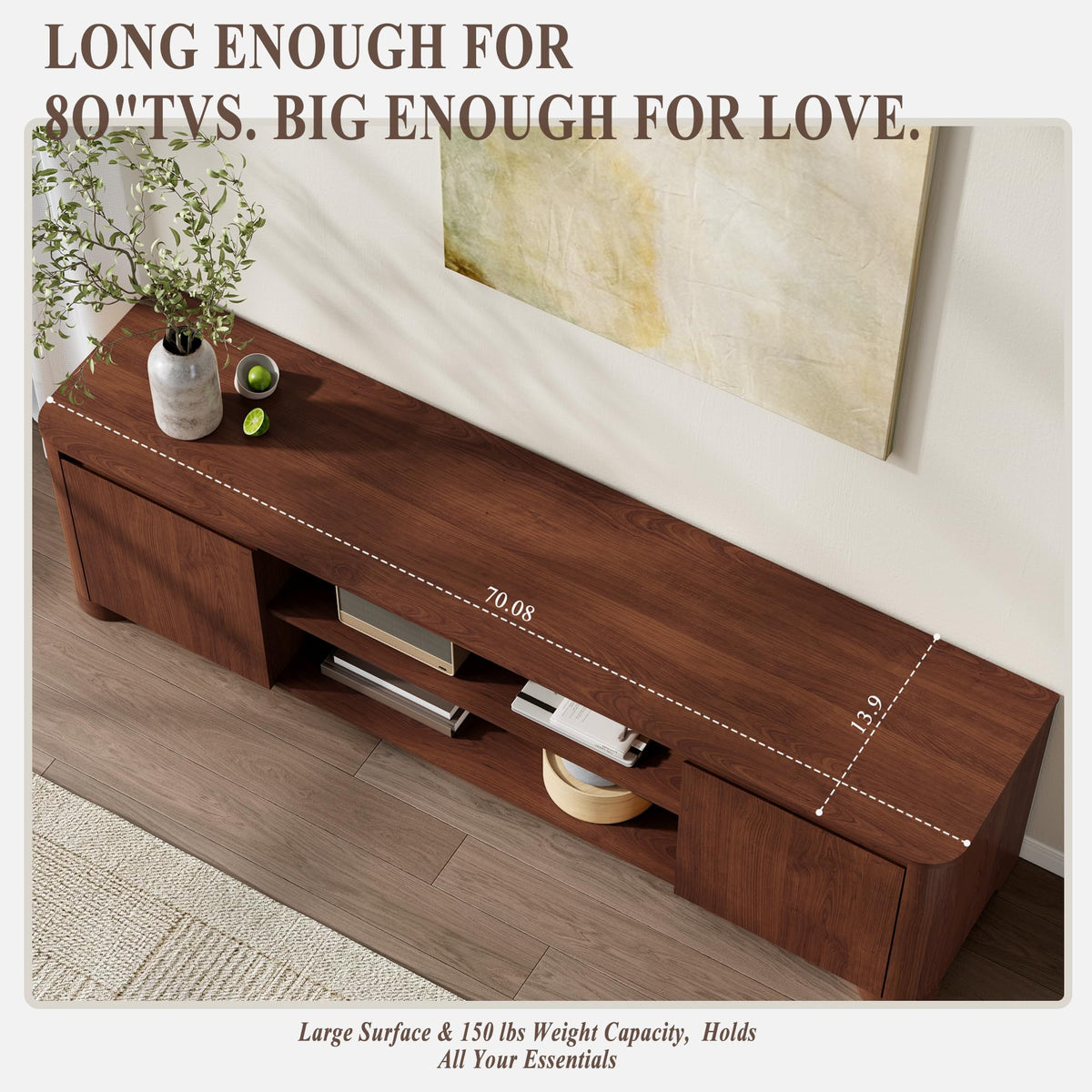 70" Walnut TV Stand R833610