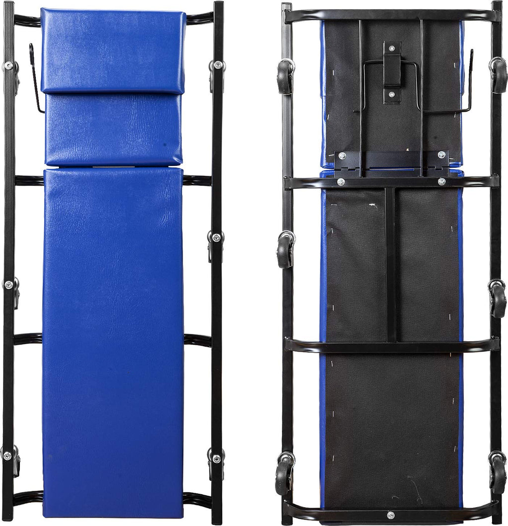 40" Padded Mechanic Creeper with 6 Casters, Blue B560
