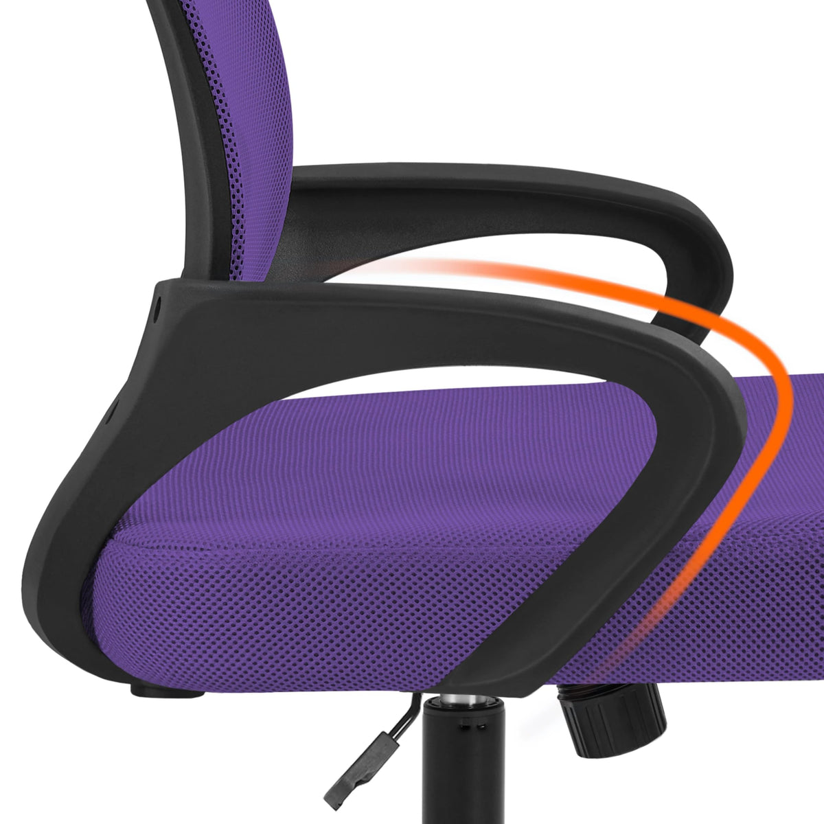Purple Mesh Office Chairs with Lumbar Support, Set of 2 Y5535