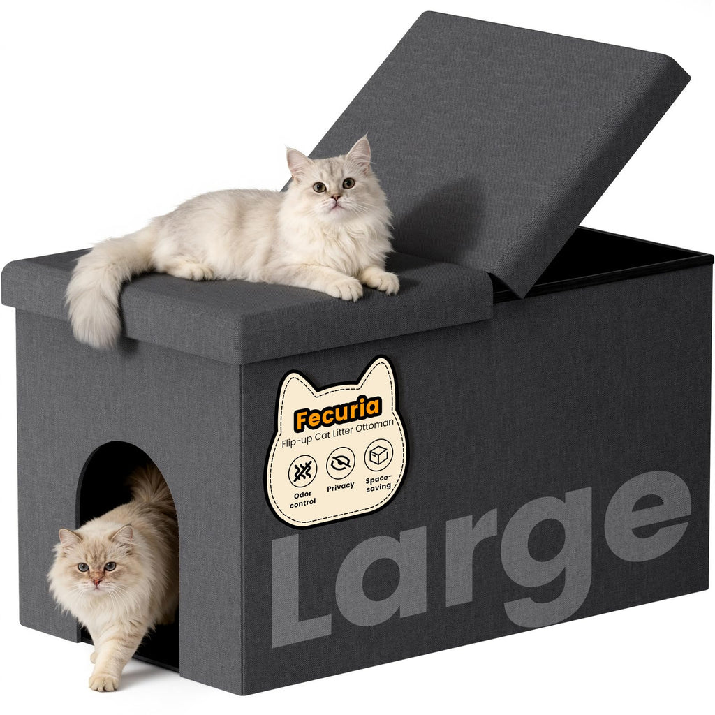 Dark Grey Cat Litter Box Enclosure V693