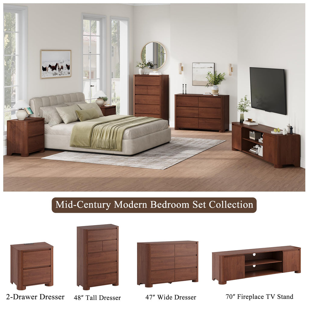70" Walnut TV Stand R833610