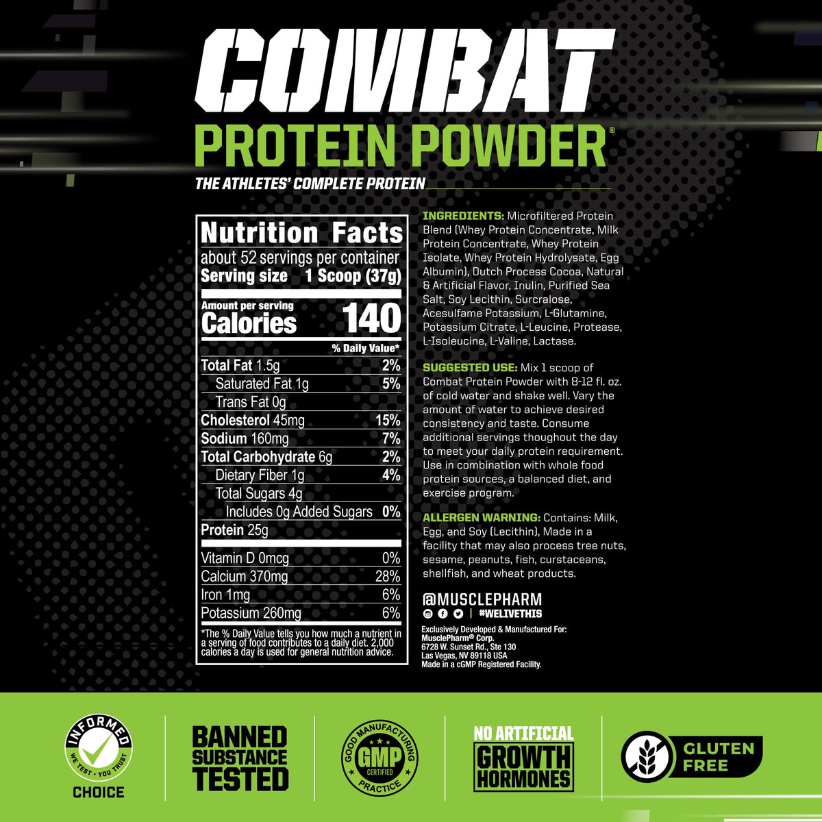 Chocolate Milk Flavor 5 Protein Sources Gluten Free Protein Powder 4.2 lb L7099