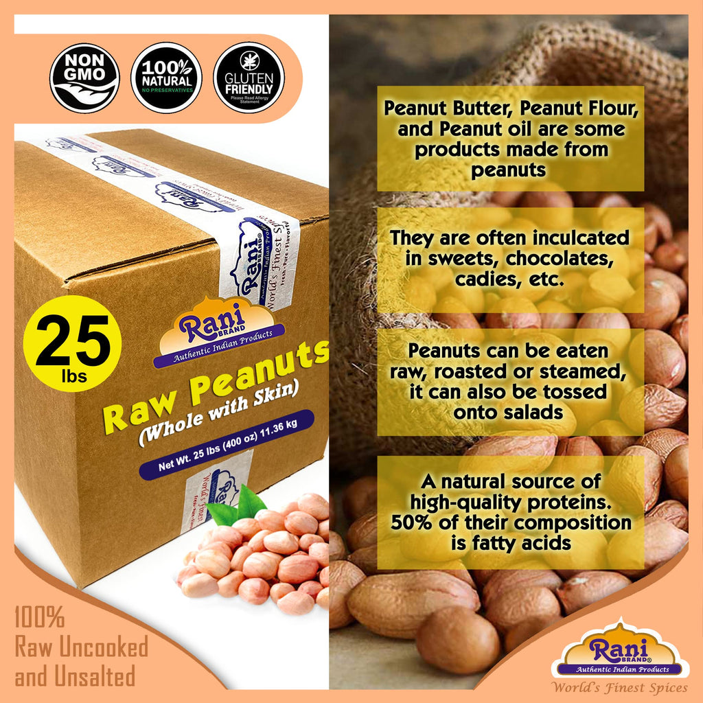 Raw Whole Peanuts With Skin 25lbs Bulk Box L3604