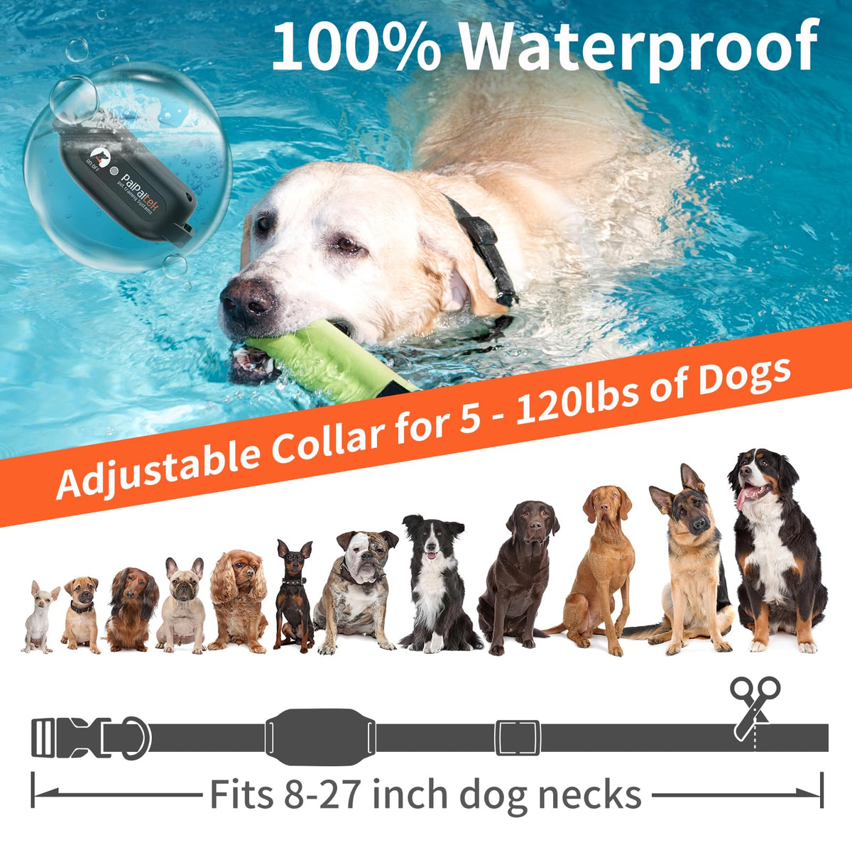 Vibration Collar with Controller for 2 Dogs, 3300ft Waterproof K3771