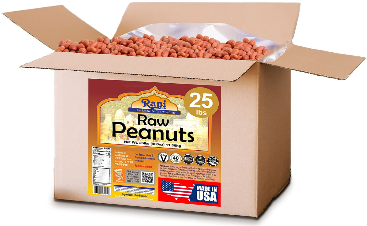 Raw Whole Peanuts With Skin 25lbs Bulk Box L3604