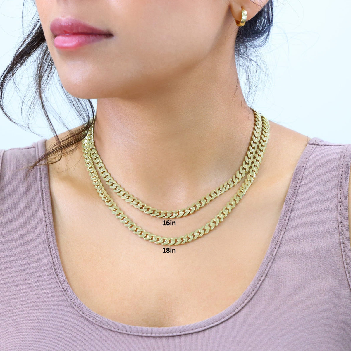 10k Yellow Gold Cuban Link Chain Necklace Y9344