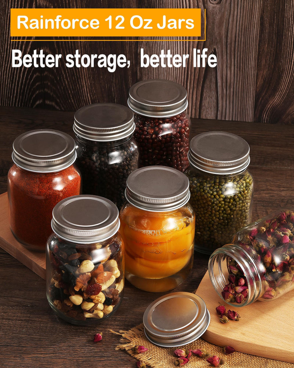 12 oz Glass Canning Jars 6 Pack M7138