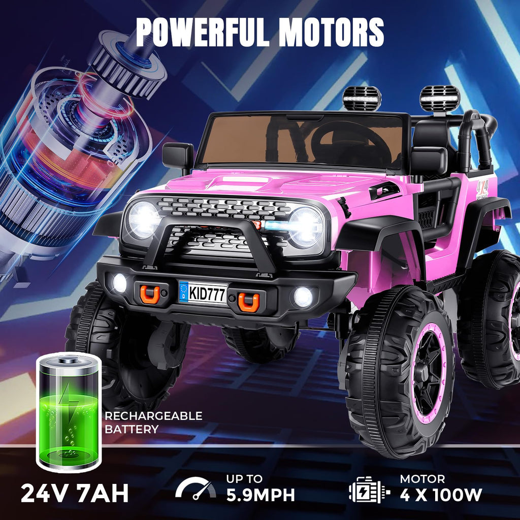 24V Pink Ride on Toy Car K129