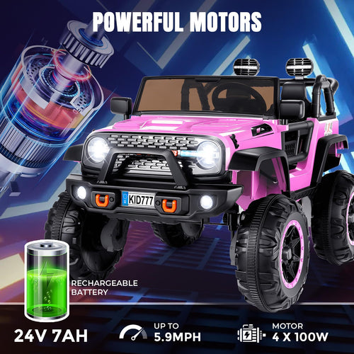 24V Pink Ride on Toy Car K129