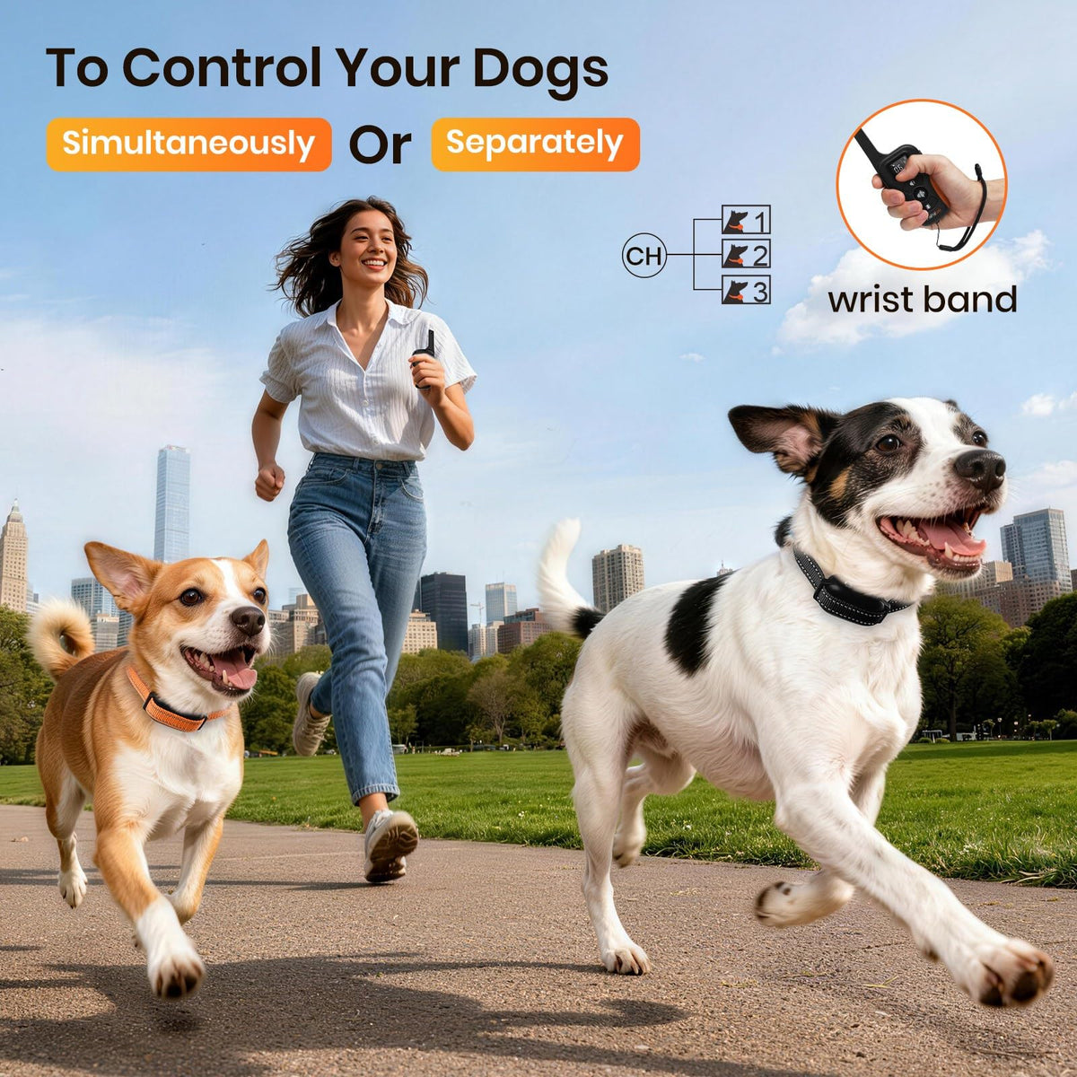 Vibration Collar with Controller for 2 Dogs, 3300ft Waterproof K3771