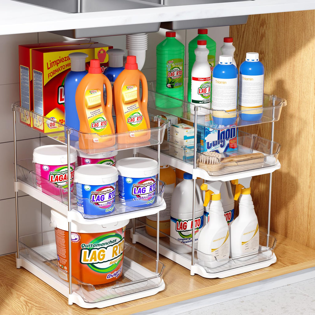 2 Sets of 3-Tier Under Sink Organizers and Storage G8383