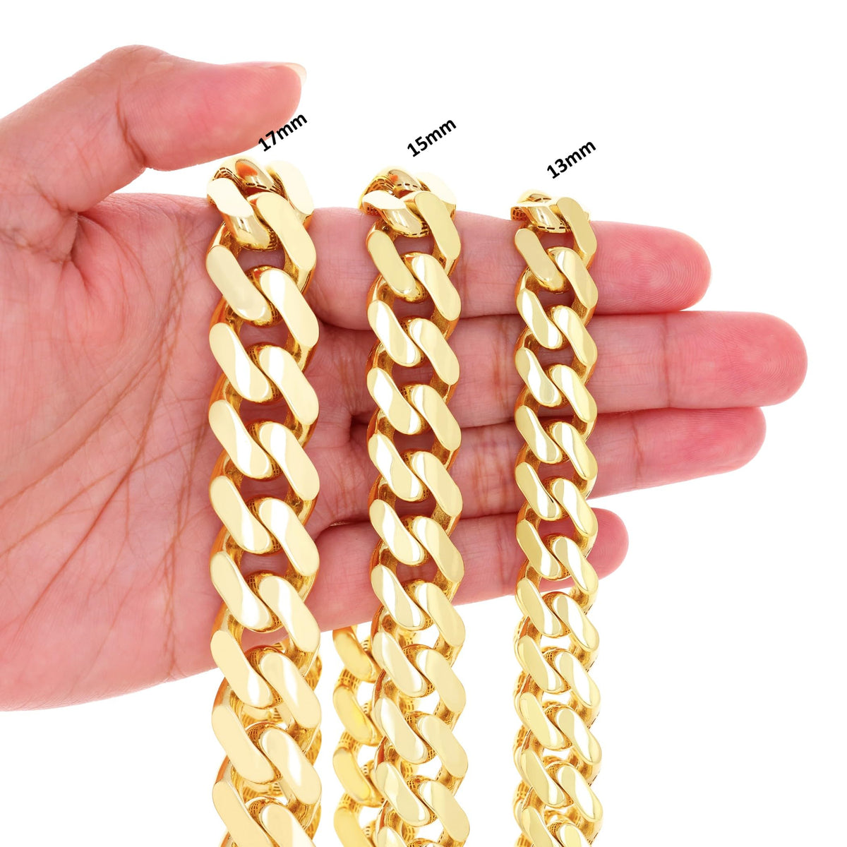 10k Yellow Gold Cuban Link Chain Necklace Y9344