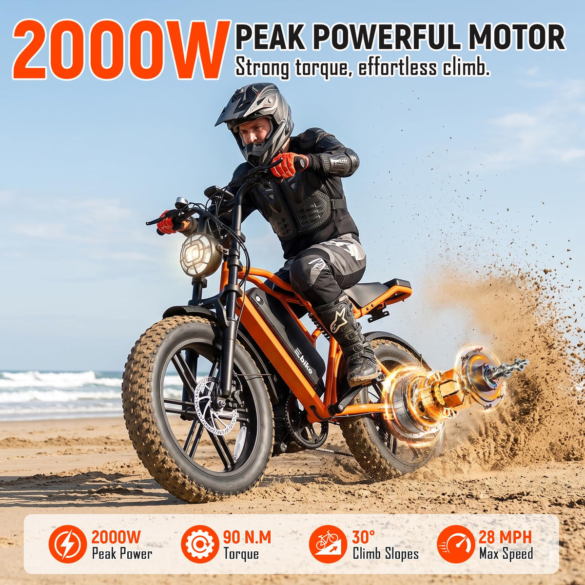 Electric Bike 2000W Peak Motor 48V Removable Battery X400417