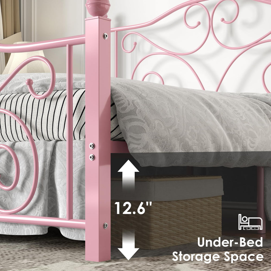 Full Size Metal Bed Frame with Headboard and Footboard V94019