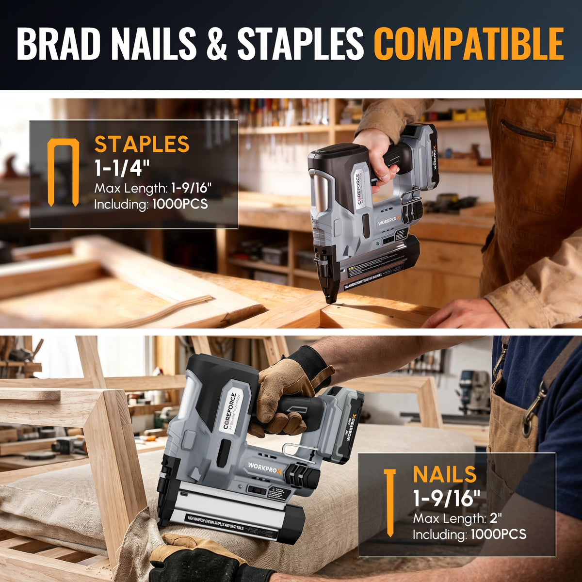20V Cordless 18 Gauge 2-in-1 Nail & Staple Gun L78488