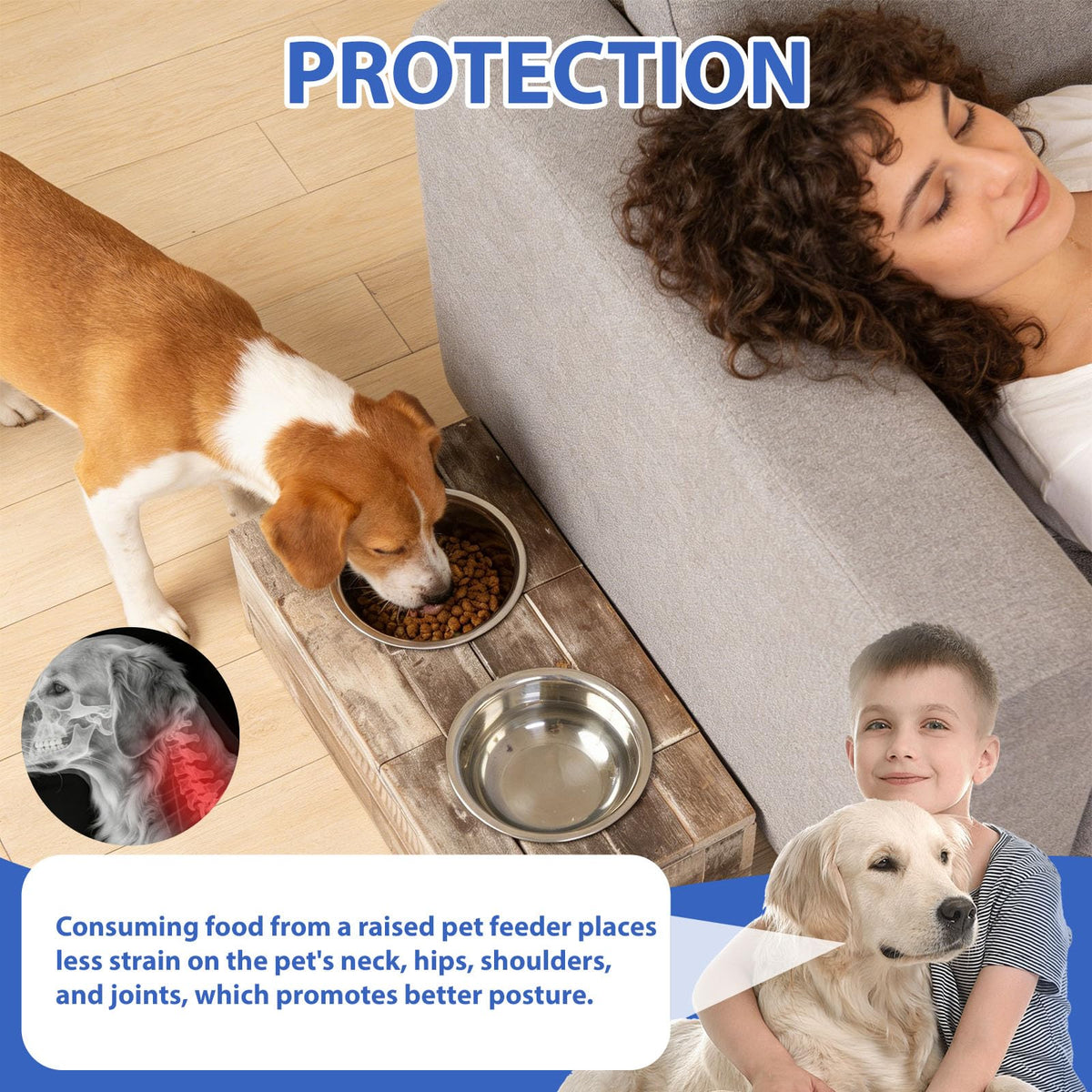 Elevated Dog & Cat Double Bowl Feeder Stainless Steel Bowls R220868