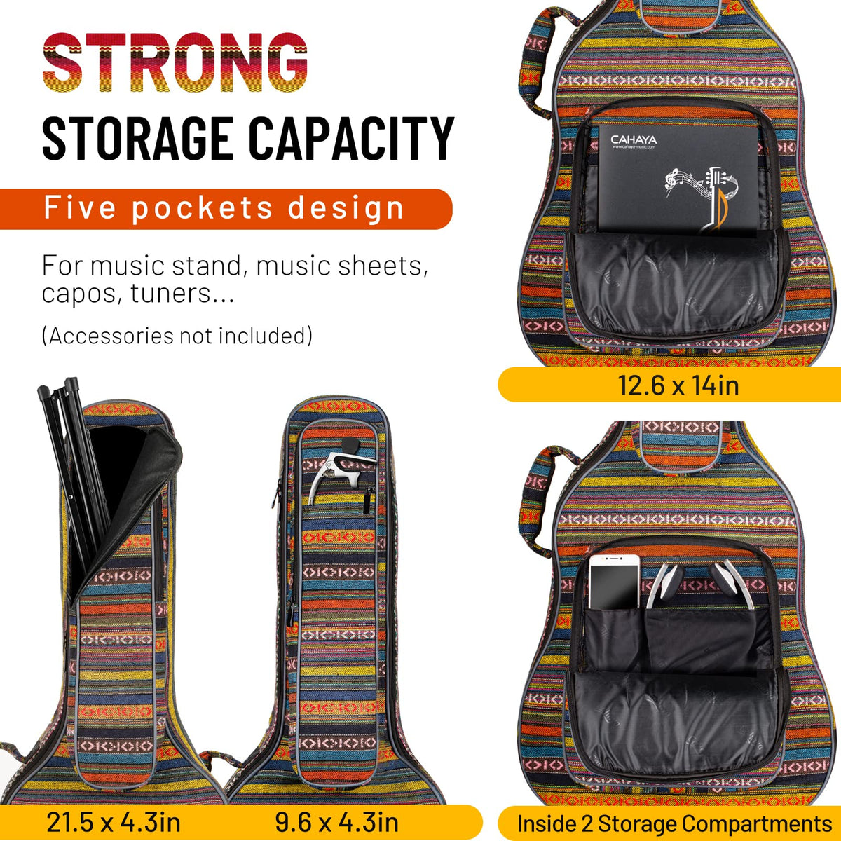 0.65in Thick Sponge Padded Acoustic Guitar Bag Z9174