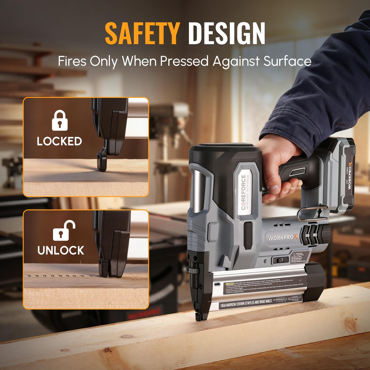 20V Cordless 18 Gauge 2-in-1 Nail & Staple Gun L78488