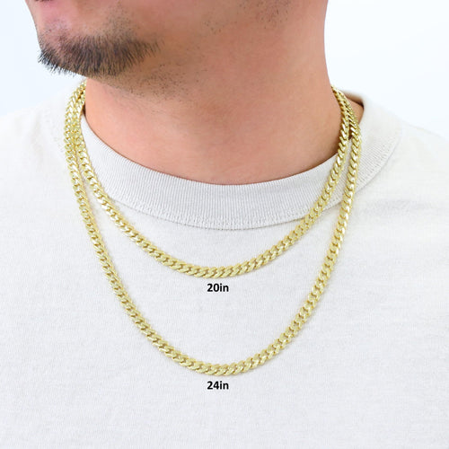 10k Yellow Gold Cuban Link Chain Necklace Y9344