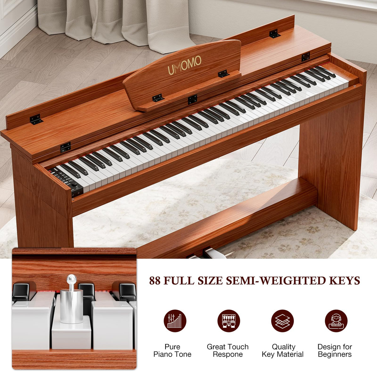 88 Weighted Keys Upright Digital Piano with Bench P906180
