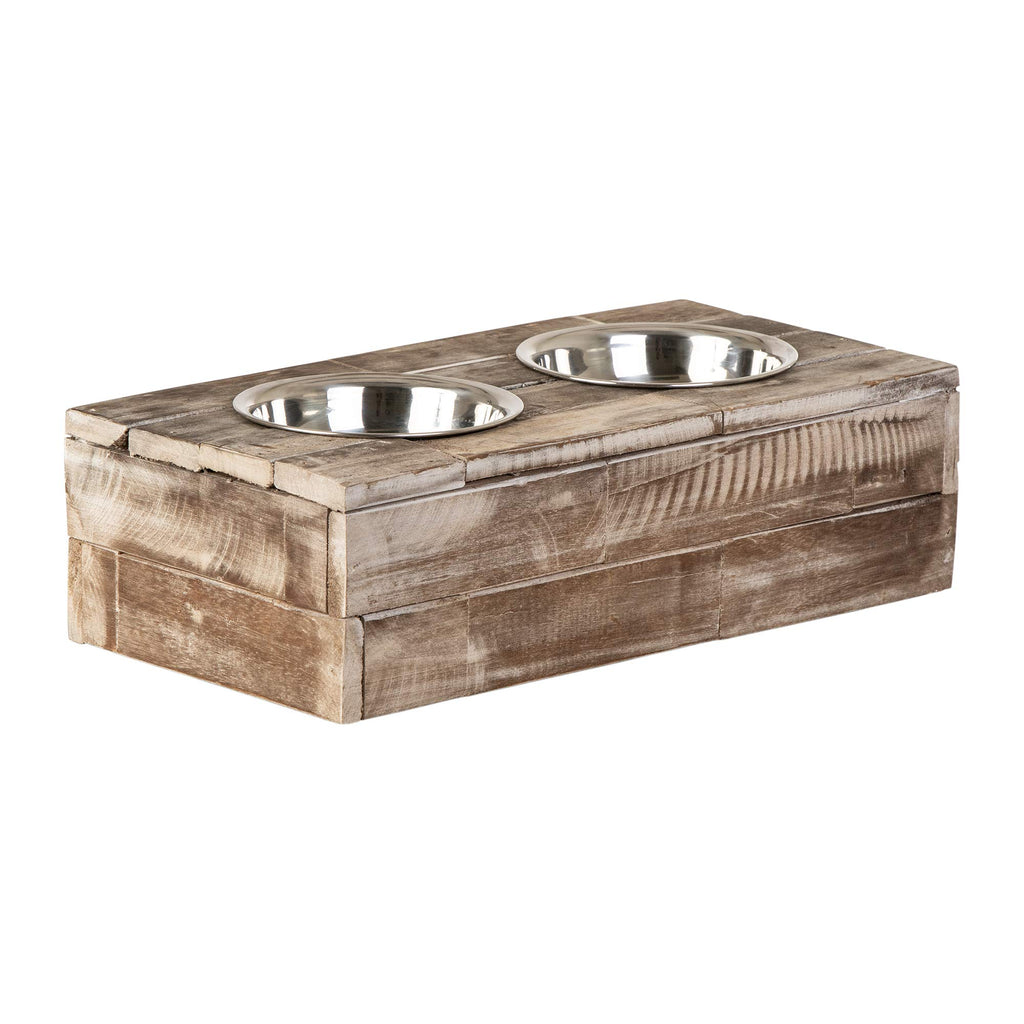 Elevated Dog & Cat Double Bowl Feeder Stainless Steel Bowls R220868