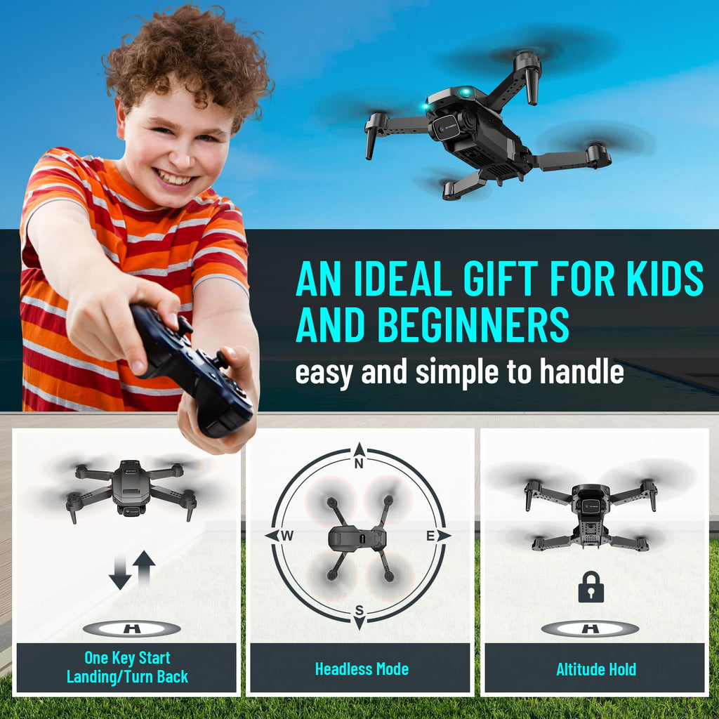 1080P HD Foldable Mini RC Drone with Camera, 2 Batteries U76942