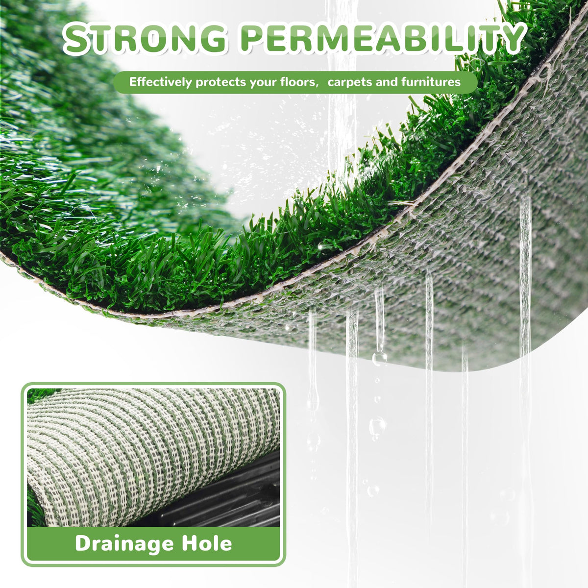 25"×20" Washable Dog Grass Pad with Tray P240489