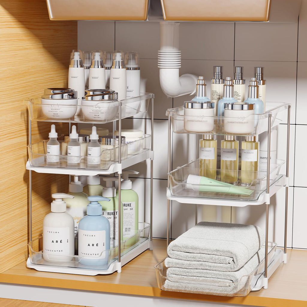 2 Sets of 3-Tier Under Sink Organizers and Storage G8383