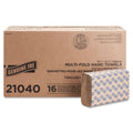Multifold Paper Hand Towels 1-Ply Kraft 100% Recycled 250 Count 16 Pack J81169