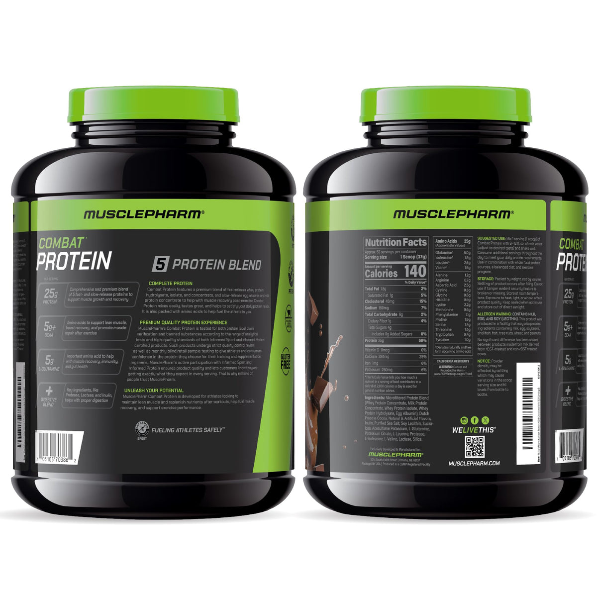 Chocolate Milk Flavor 5 Protein Sources Gluten Free Protein Powder 4.2 lb L7099