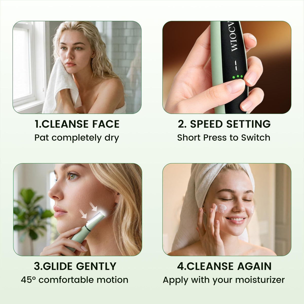 Green Electric Facial Razor H15660