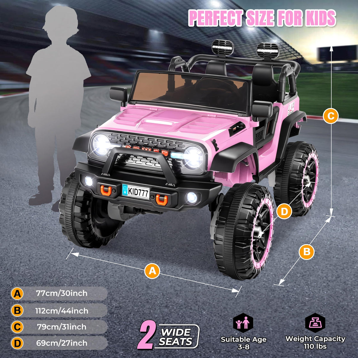 24V Pink Ride on Toy Car K129