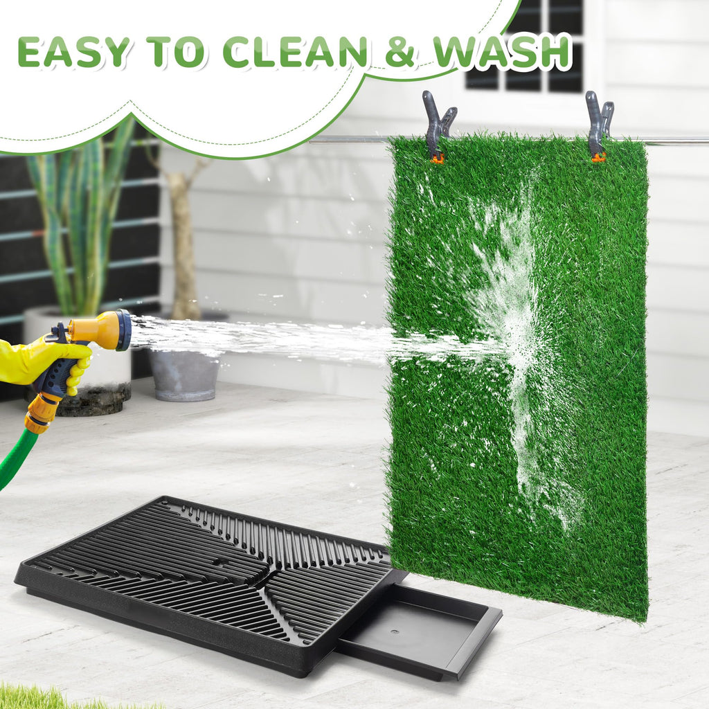 25"×20" Washable Dog Grass Pad with Tray P240489