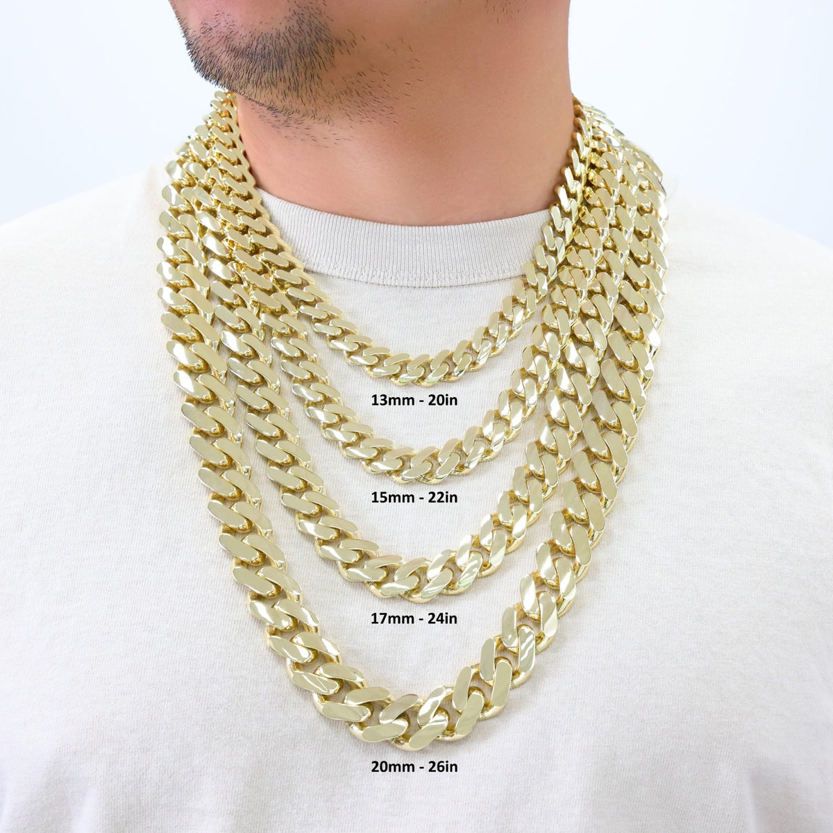 10k Yellow Gold Cuban Link Chain Necklace Y9344