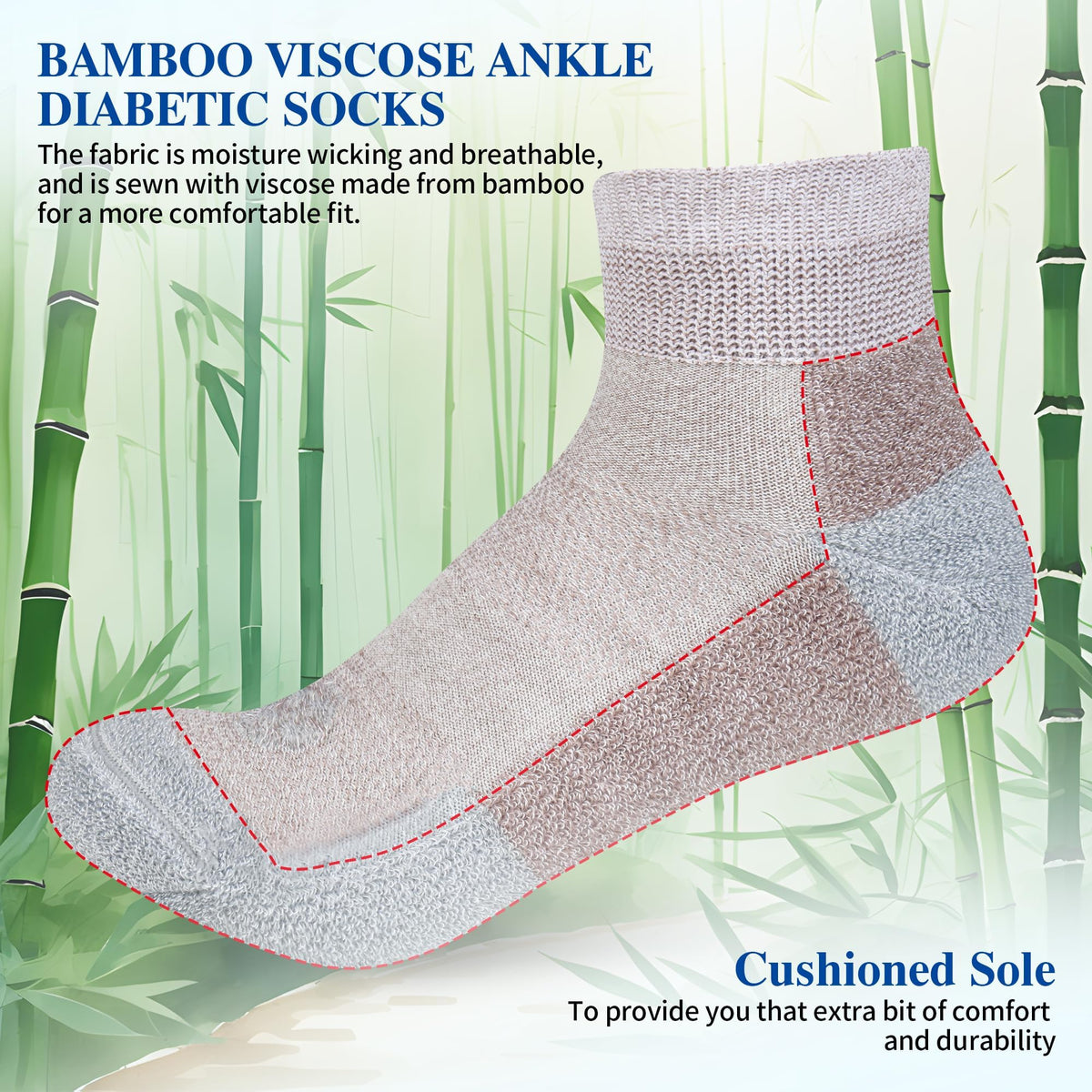 Diabetic Socks for Men, 12 Pairs Ankle & Low Cut Size 9-15 C4847