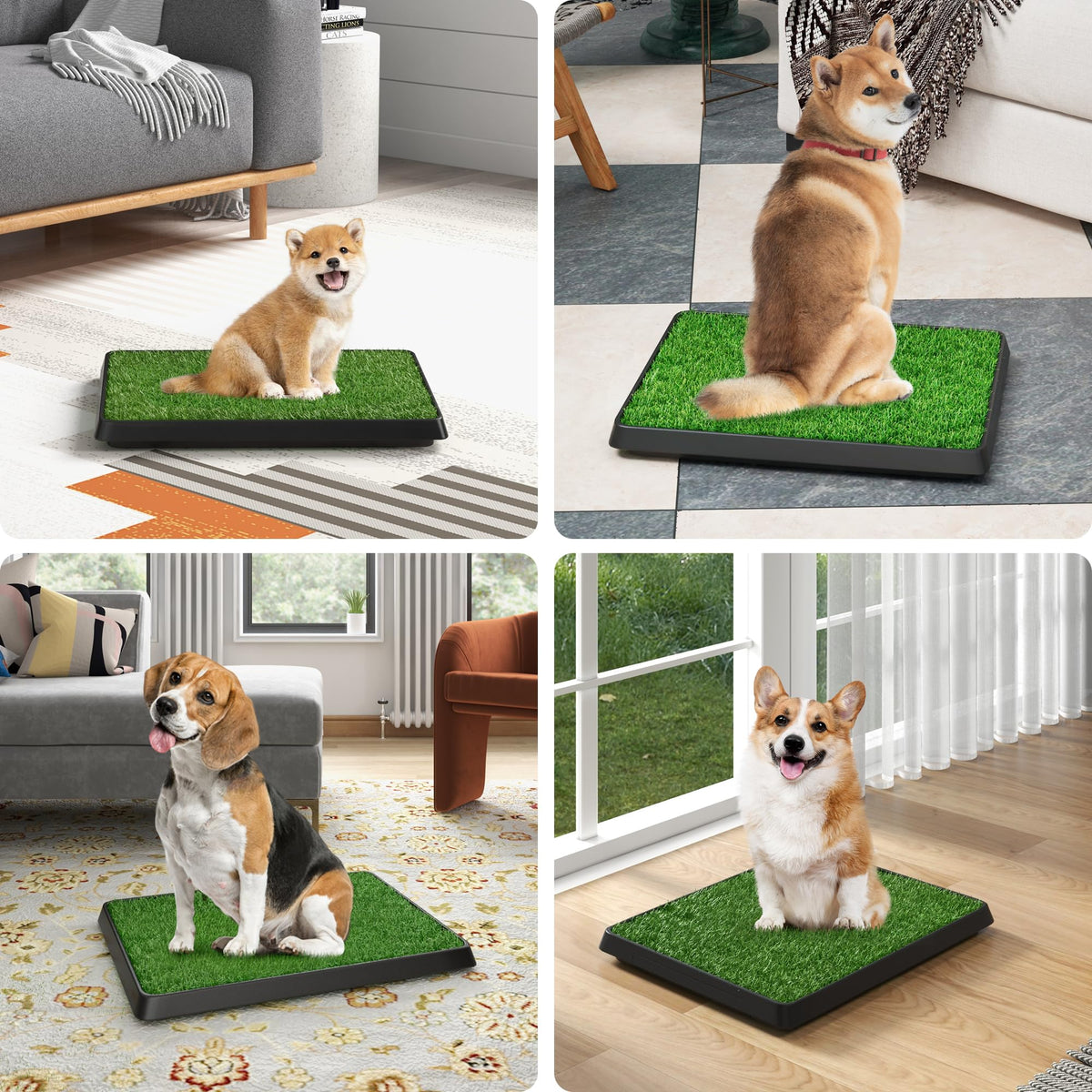25"×20" Washable Dog Grass Pad with Tray P240489