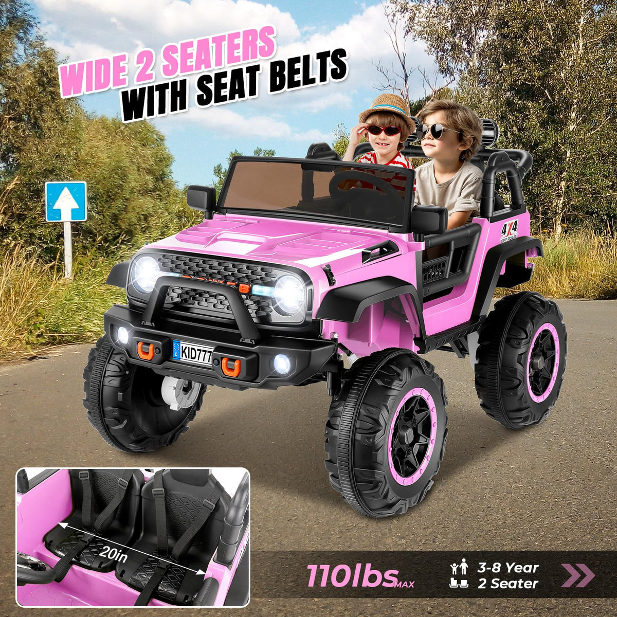 24V Pink Ride on Toy Car K129