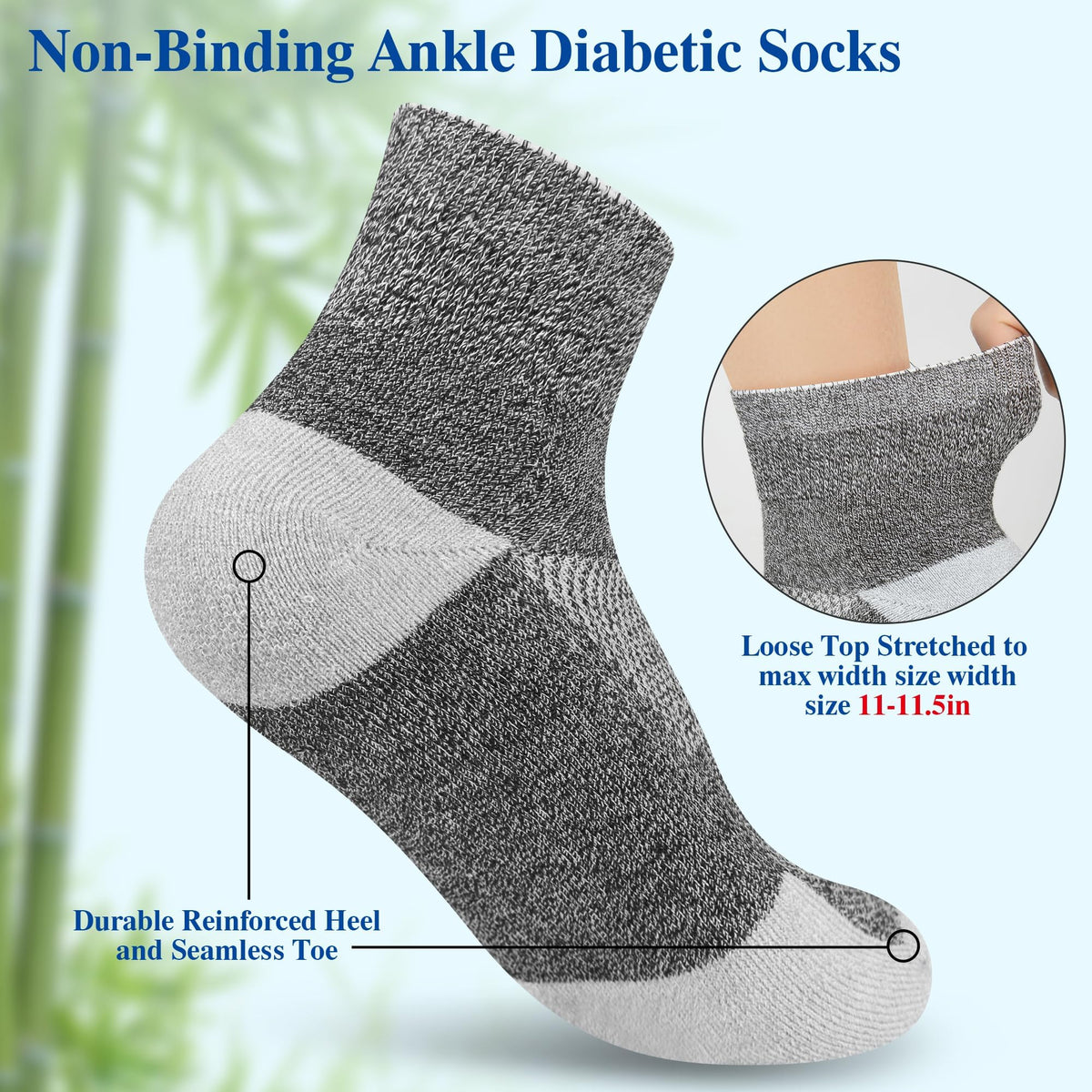 Diabetic Socks for Men, 12 Pairs Ankle & Low Cut Size 9-15 C4847